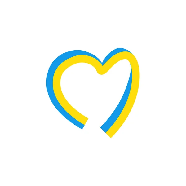 Coração Ucrânia Vetor Ilustração Fundo — Vetor de Stock
