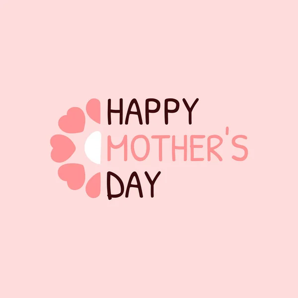 Ευτυχισμένες Μητέρες Ημέρα Γράμματα Κείμενο Και Λουλούδια Εικονογράφηση Διανύσματος — Διανυσματικό Αρχείο