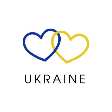Ukrayna vektör illüstrasyon arka planının kalpleri 