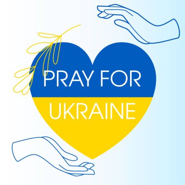 Ukrayna vektör resimleme arkaplanı için dua et 
