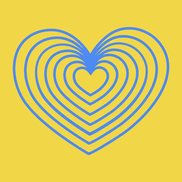 Illustration Vectorielle Forme Coeur Concept Ukraine — Image vectorielle