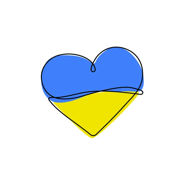 Флаг Украины Форме Векторного Фона Сердца — стоковый вектор