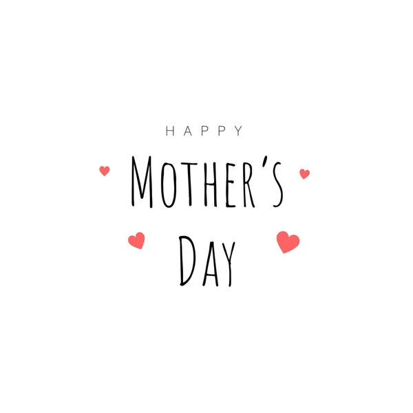 Χαρούμενη Κάρτα Ημέρας Μητέρων Τις Καρδιές Και Την Αγάπη Κειμένων — Διανυσματικό Αρχείο