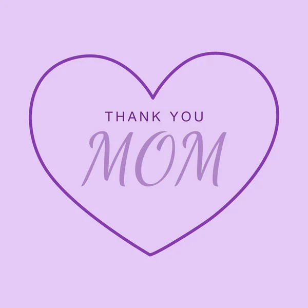 Feliz Día Las Madres Tarjeta Con Corazón Vector Texto Diseño — Vector de stock