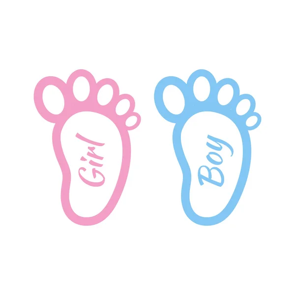 Bébé Pieds Vecteur Logo Icônes Fille Garçon — Image vectorielle