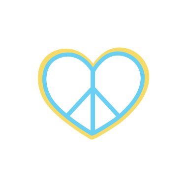 Ukrayna kalp vektör illüstrasyonu