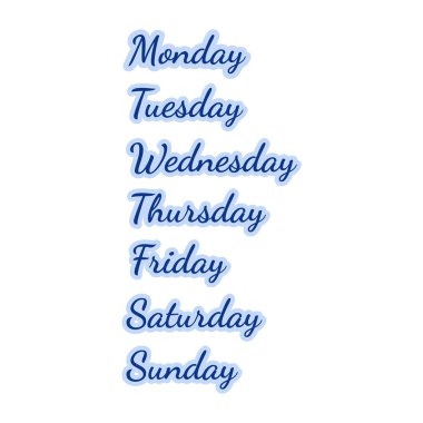 bir haftanın günleri vektör gösterimi