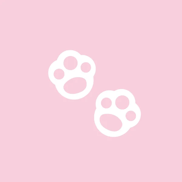 Abstract Kleur Kat Poten Illustratie Roze Achtergrond — Stockvector