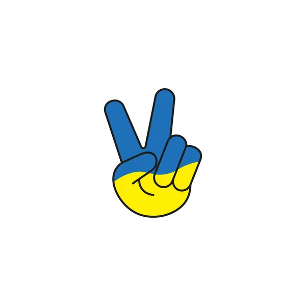 Hand Gesture Victory Ukraine Vector Illustration — Stock Vector