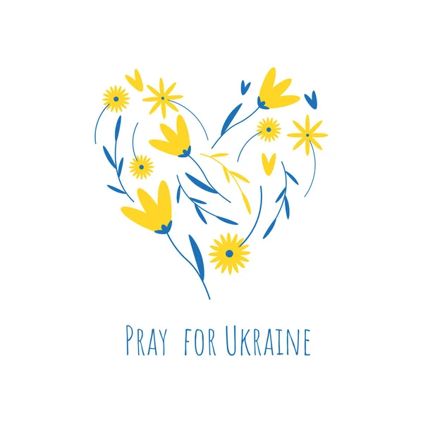 Векторна Ілюстрація Молитви Україну Білому Тлі — стоковий вектор
