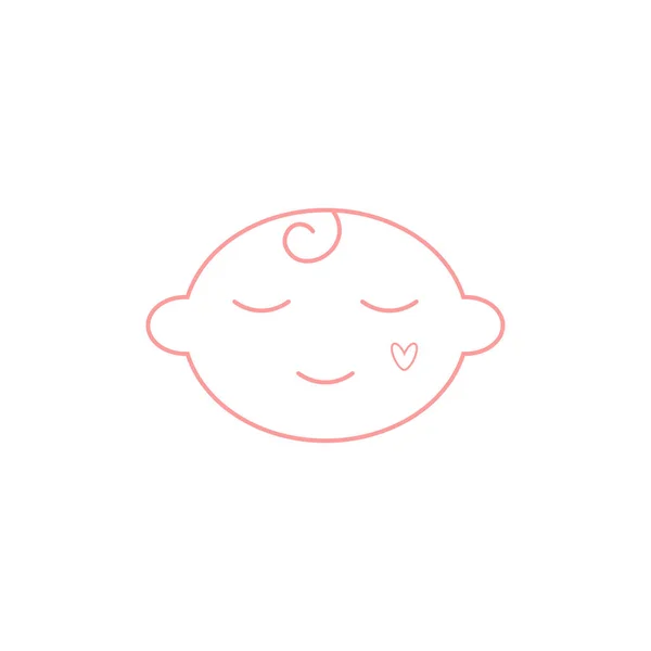 男婴的脸图标 孩子的微笑和眼睛的主题 孤立的设计 矢量说明 — 图库矢量图片