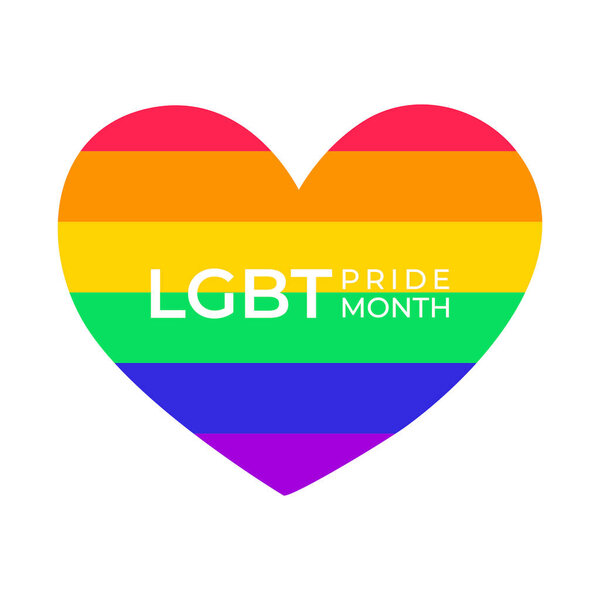 lgbt pride flag heart shape vector illustration design