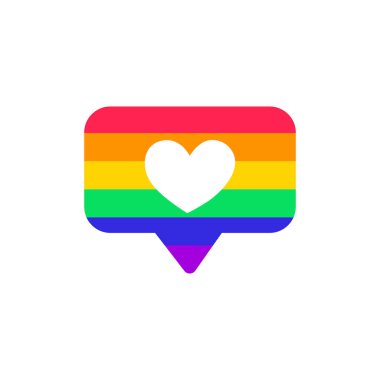 Gökkuşağı ikon vektör illüstrasyon tasarımlı lgbt kalbi