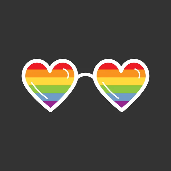 Gafas Sol Vector Icono Letrero Bandera Lgbt — Archivo Imágenes Vectoriales