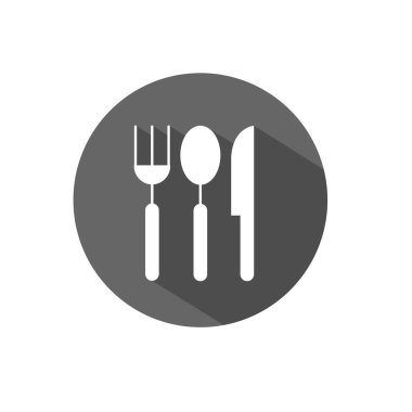 Çatal ve bıçak ikonu. Çatal bıçak sembolü. vektör illüstrasyonu