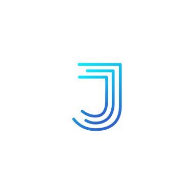 J harfi logo tasarım vektör şablonu