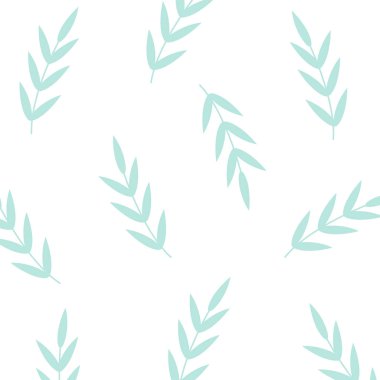 Elle çizilmiş yapraklarla kusursuz desen. vektör illüstrasyonu.