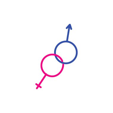 Cinsiyet sembolü simgesi. vektör illüstrasyonu