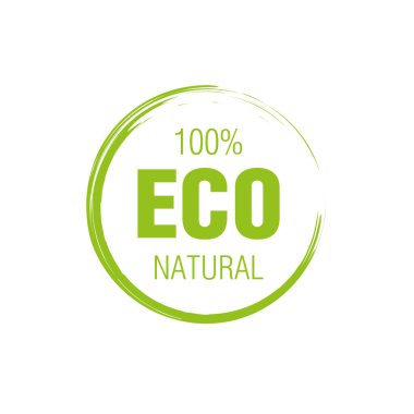 % 100 eko doğal ikon vektör çizimi