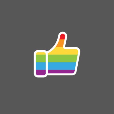 lgbt başparmağı simgesi, vektör illüstrasyonu