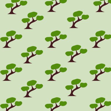 ağaçları ile Seamless modeli. vektör çizim