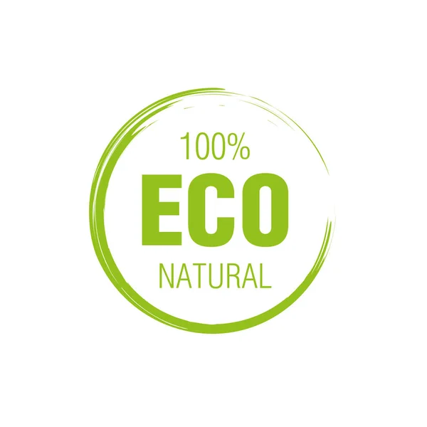 Illustrazione Vettoriale Icona 100 Eco Naturale — Vettoriale Stock