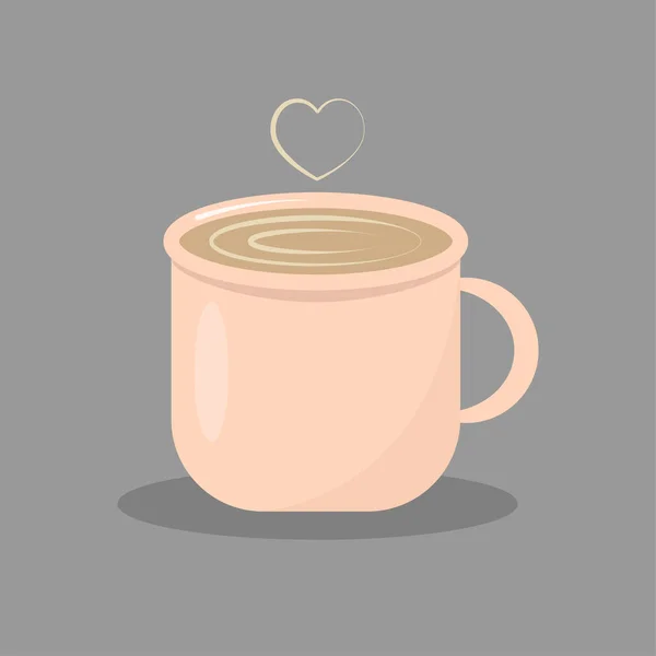 Kaffekopp Med Hjärta Vektor Illustration Design — Stock vektor