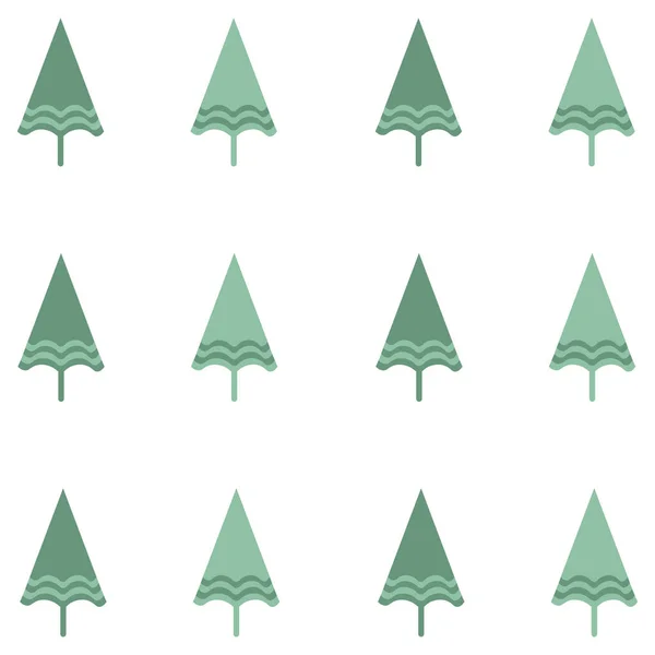 Set Van Groene Bomen Vectorillustratie — Stockvector