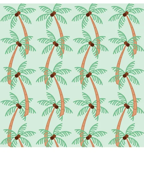 Palma Tropical Deja Patrón Sin Costuras Ilustración Vectorial — Vector de stock