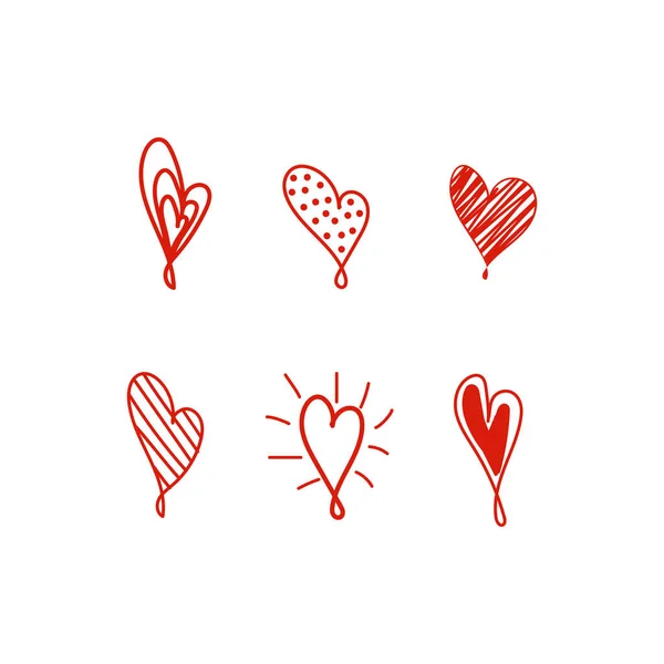 Liefde Hart Doodle Pictogram Vector Illustratie Ontwerp — Stockvector