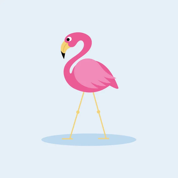 Söt Rosa Flamingo Fågel Vektor Illustration Design — Stock vektor