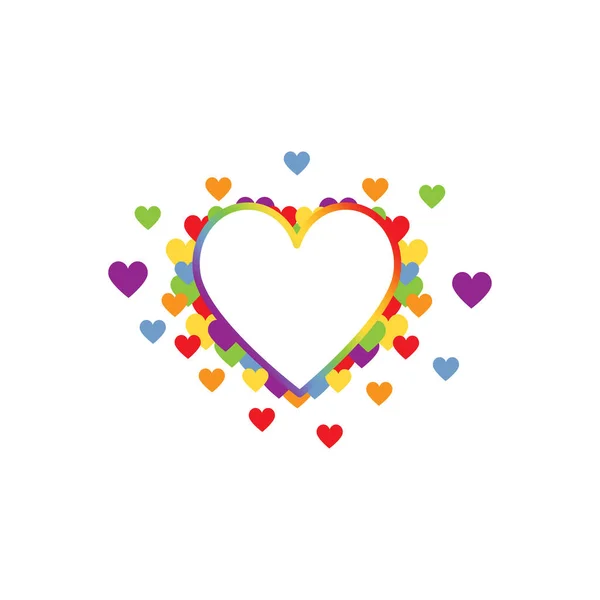 Forma Coração Com Corações Dia Dos Namorados Fundo Dia Dos — Vetor de Stock