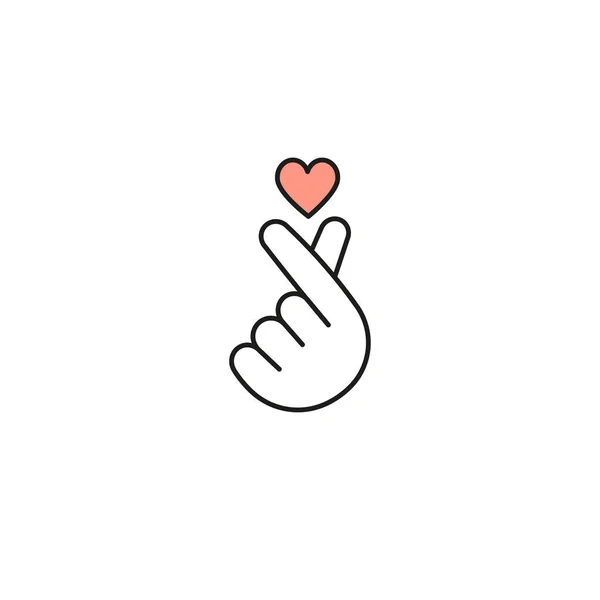 Mano Con Símbolo Del Corazón Icono Ilustración Vectorial — Vector de stock