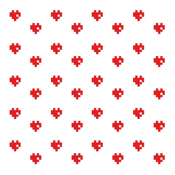 Pixel Art Heart Pattern Vector Illustration — Stock Vector