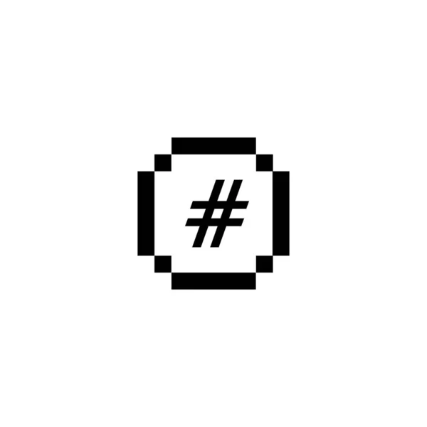 Black White Simple Geometric Hashtag Vector Illustration — Stock Vector