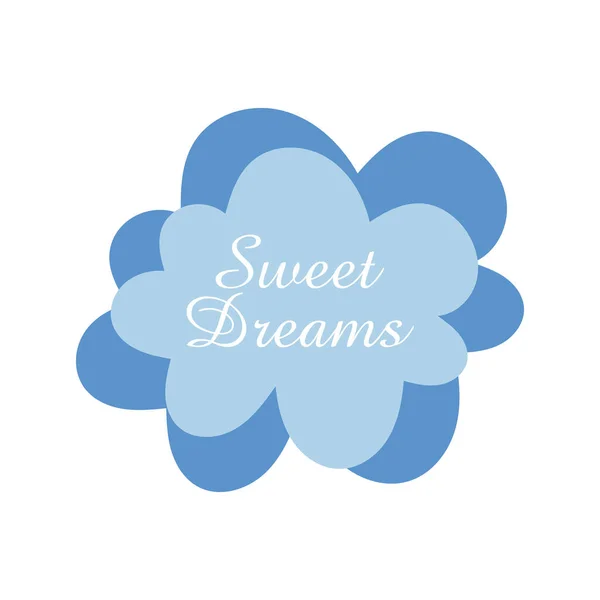 Nuage Avec Sweet Dreams Lettrage Design Illustration Vectorielle — Image vectorielle