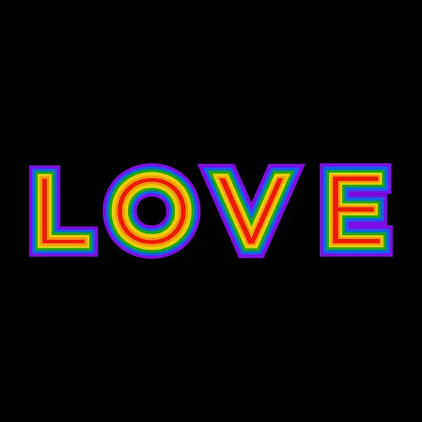 Lgbt Concept Achtergrond Met Trots Vlag Kleur Belettering Liefde — Stockvector