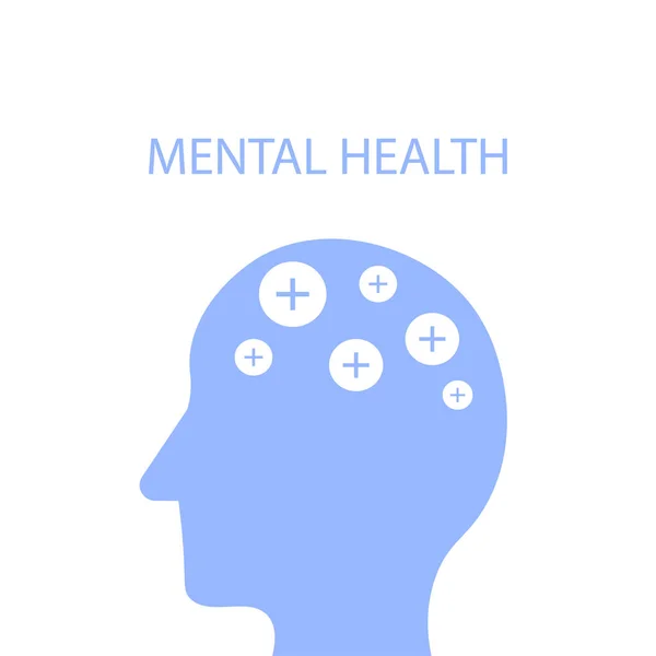 Cabeza Humana Concepto Salud Mental Ilustración Vectorial — Vector de stock