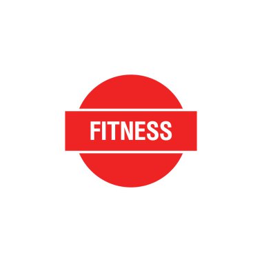 Basit kırmızı yuvarlak pankart, Fitness vektör illüstrasyonu