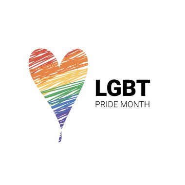LGBT Onur Tipografi Vektörü. LGBTQ Gökkuşağı Yürekli Gurur Metni. Gurur Ayı için Yaratıcı Retro Metin Harfleri
