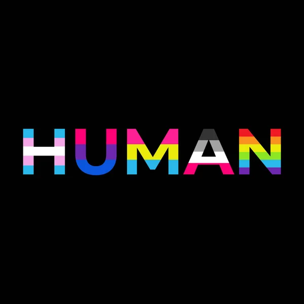 Lgbt Concept Background Pride Flag Color Lettering Human — Stock Vector
