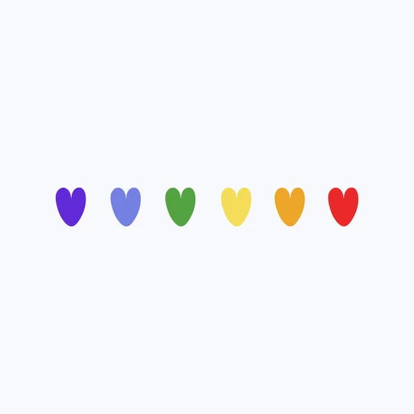 Rainbow Color Hearts White Background Vector Illustration — Vetor de Stock