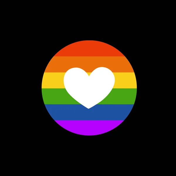 Corazón Lgbt Con Diseño Ilustración Vector Icono Arco Iris — Archivo Imágenes Vectoriales