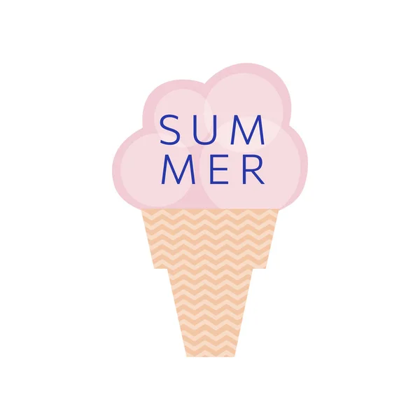 Yaz Zamanı Eğlence Konsepti Tasarımı Dondurmalı Yaratıcı Illüstrasyon — Stok Vektör