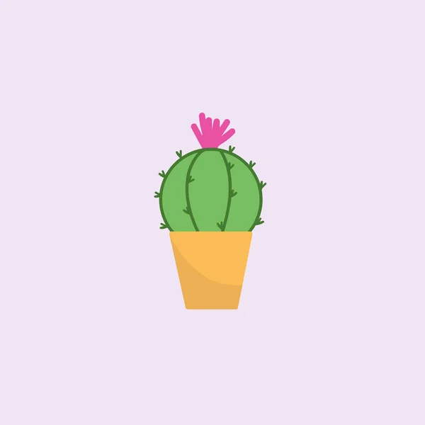 Cactus Icon Flat Style Isolated White Background Vector Illustration — Stock Vector