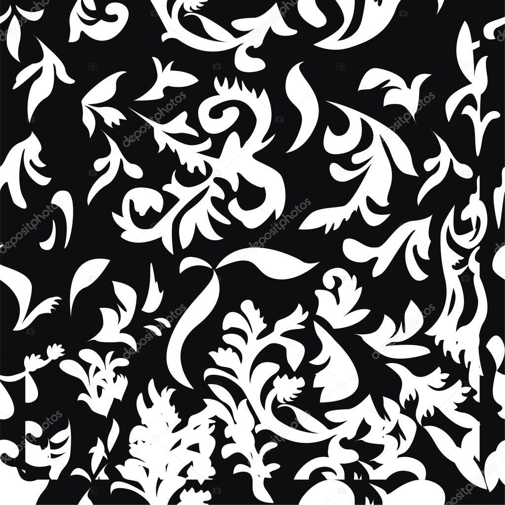 black abd white seamless pattern