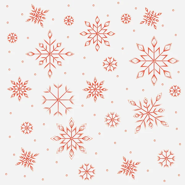 Червона Сніжинка Безшовний Візерунок — стоковий вектор