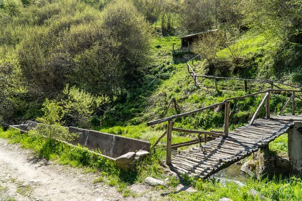 Puente Sobre Río Fotinska Cerca Del Sendero Las Cascadas Fotinskite — Foto de Stock