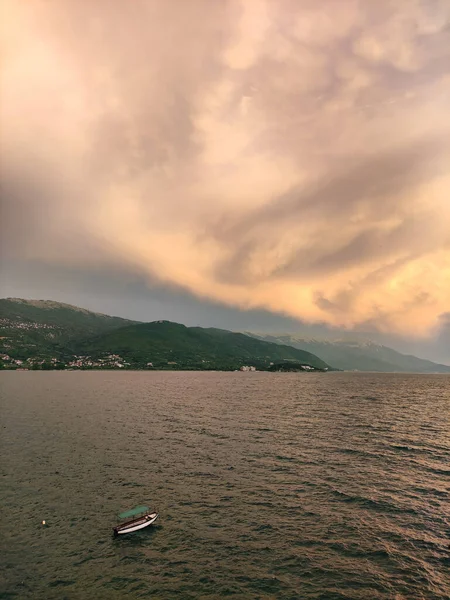 Acque Cristalline Del Lago Ohrid Macedonia Del Nord Durante Tramonto — Foto Stock