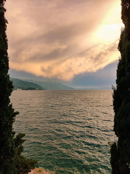 Crystal Clear Waters Lake Ohrid North Macedonia Sunset — Stock Photo, Image